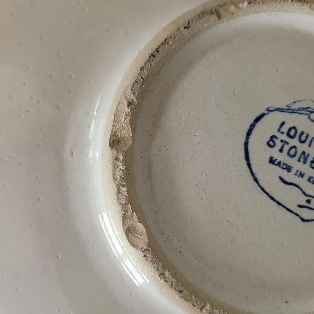Louisville Stoneware Chip and Dip Platter with Attached Bowl Acorn & Oak Print